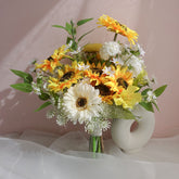 Artificial Wedding Bouquet Sunflower Bridal Bouquet Yellow Wedding Bouquet J